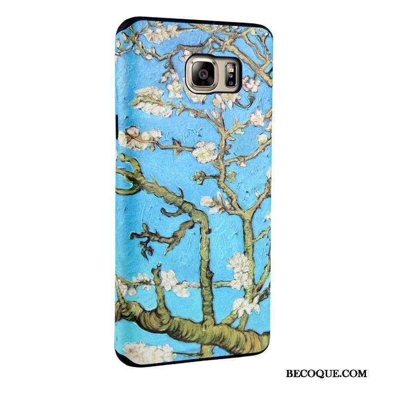 Samsung Galaxy Note 5 Protection Tendance Bleu Coque De Téléphone Gaufrage Peinture