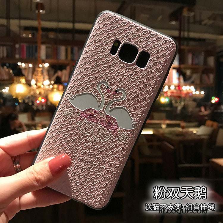 Samsung Galaxy Note 5 Rose Floral Fluide Doux Noir Gaufrage Coque De Téléphone