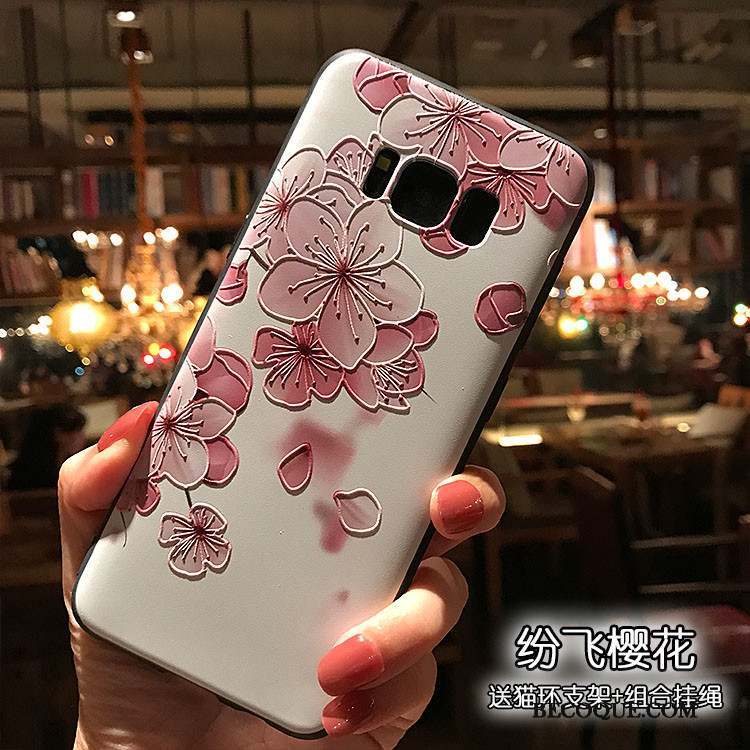 Samsung Galaxy Note 5 Rose Floral Fluide Doux Noir Gaufrage Coque De Téléphone