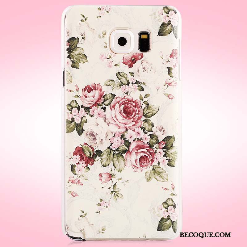 Samsung Galaxy Note 5 Rose Protection Fleurs Coque Étui De Téléphone