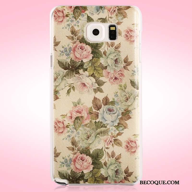 Samsung Galaxy Note 5 Rose Protection Fleurs Coque Étui De Téléphone