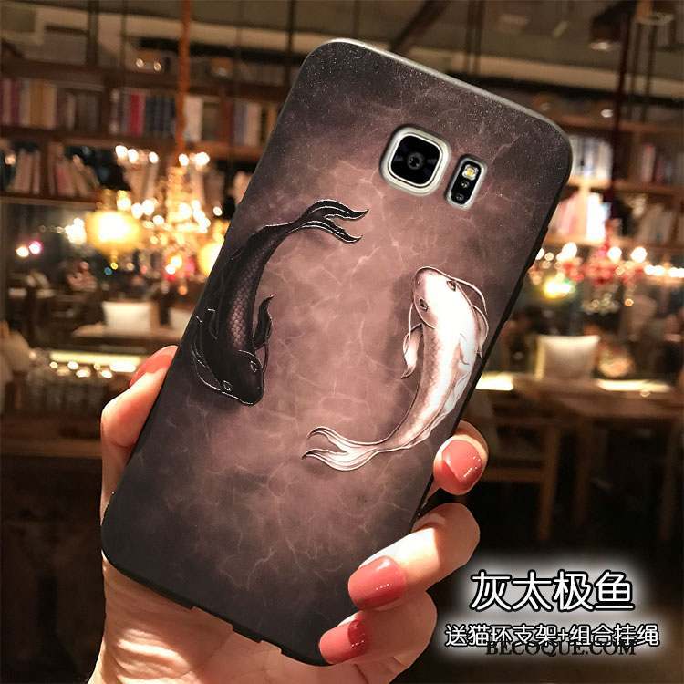 Samsung Galaxy Note 5 Silicone Coque De Téléphone Tendance Noir Dessin Animé Étui