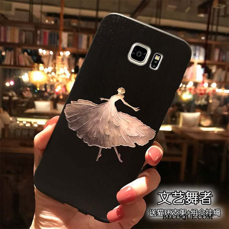 Samsung Galaxy Note 5 Silicone Coque De Téléphone Tendance Noir Dessin Animé Étui