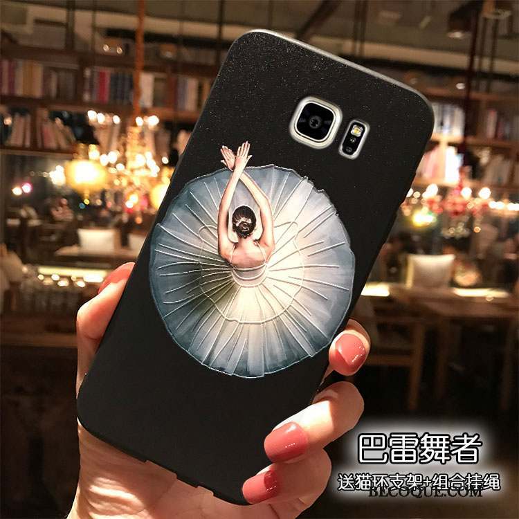 Samsung Galaxy Note 5 Silicone Coque De Téléphone Tendance Noir Dessin Animé Étui