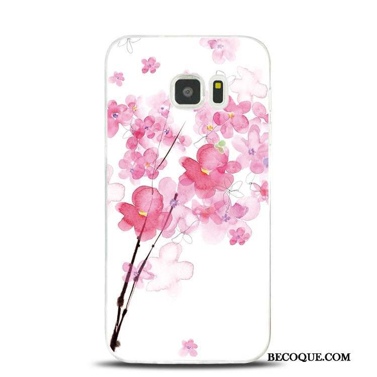 Samsung Galaxy Note 5 Silicone Fleur De Pêche Support Fleurs Rose Coque