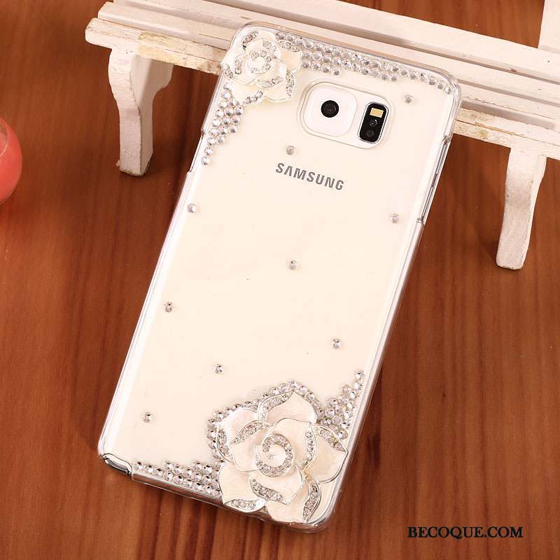 Samsung Galaxy Note 5 Strass Difficile Étui Transparent Bleu Coque