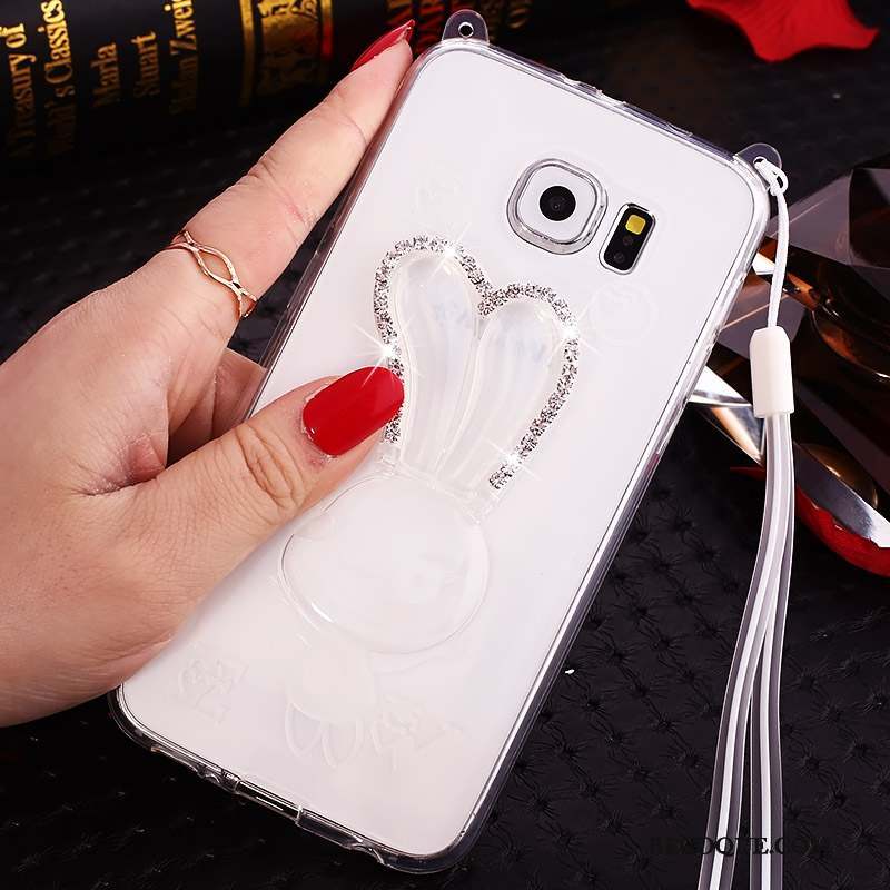 Samsung Galaxy Note 5 Strass Protection Transparent Blanc Étui Coque