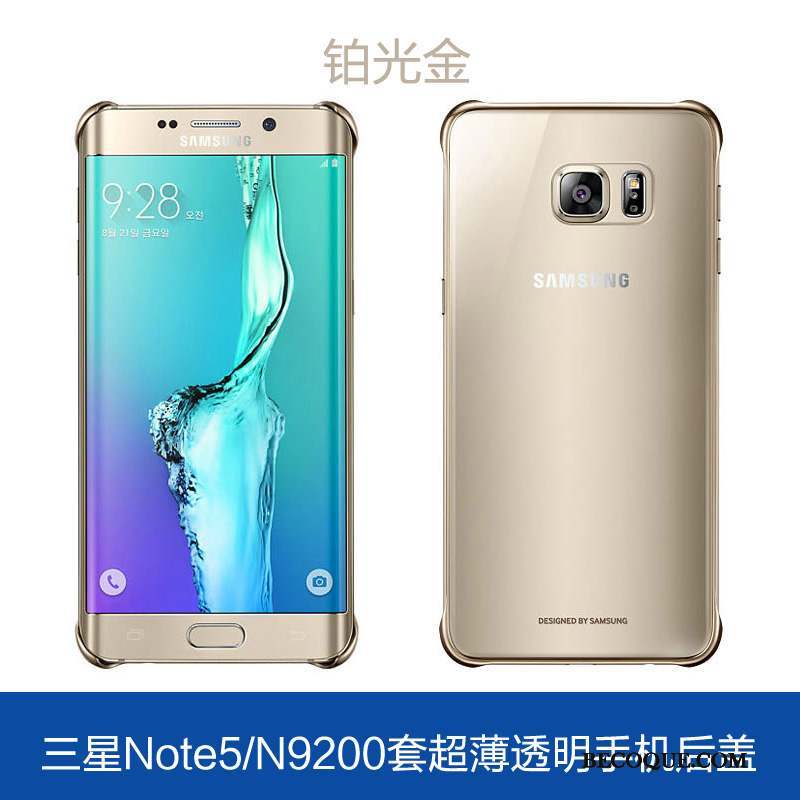 Samsung Galaxy Note 5 Étui Très Mince Or Transparent Coque De Téléphone Couvercle Arrière