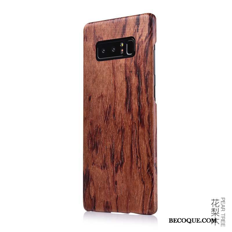 Samsung Galaxy Note 8 Bois Massif Coque De Téléphone Noir Mince En Bois