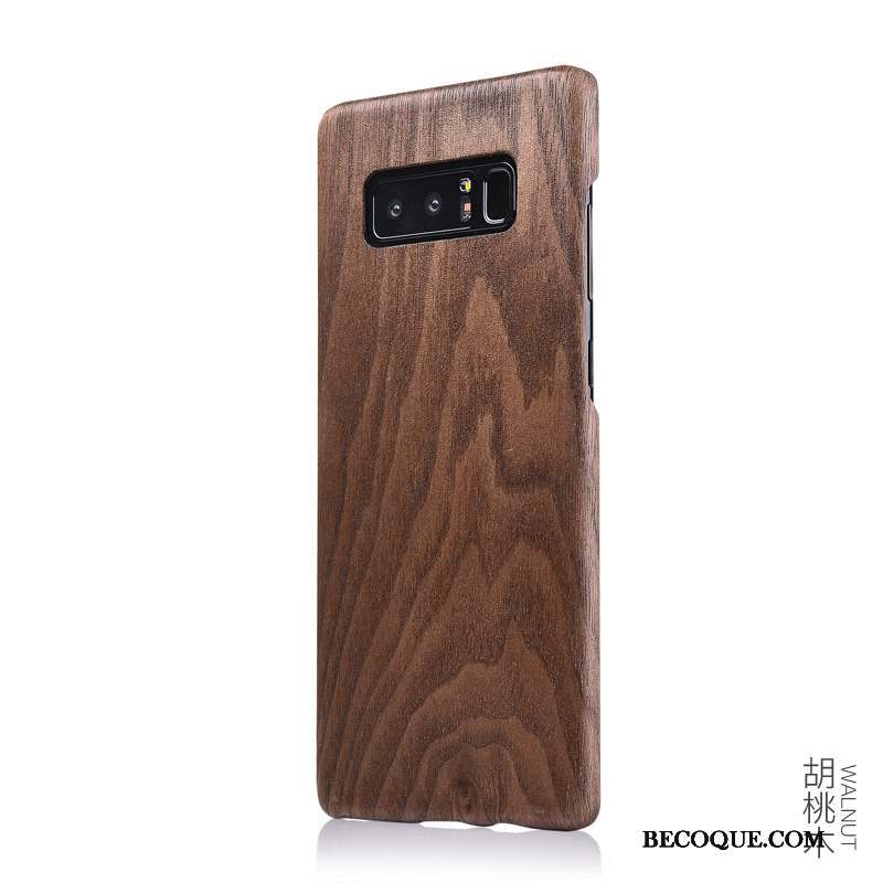 Samsung Galaxy Note 8 Bois Massif Coque De Téléphone Noir Mince En Bois