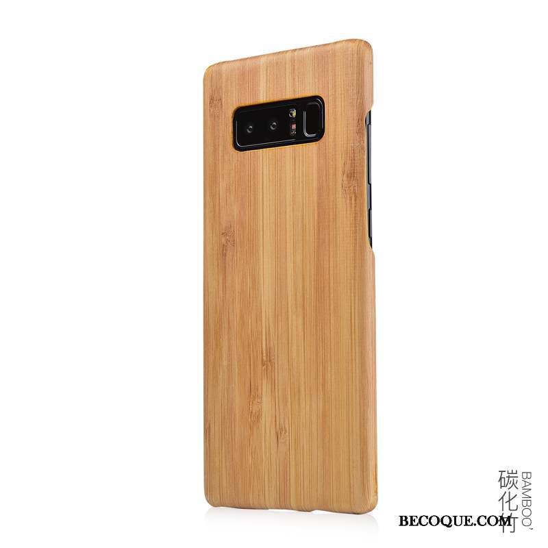 Samsung Galaxy Note 8 Bois Massif Coque De Téléphone Noir Mince En Bois