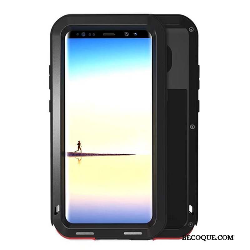 Samsung Galaxy Note 8 Coque Ballon Étui Silicone Tout Compris Trois Défenses Rouge