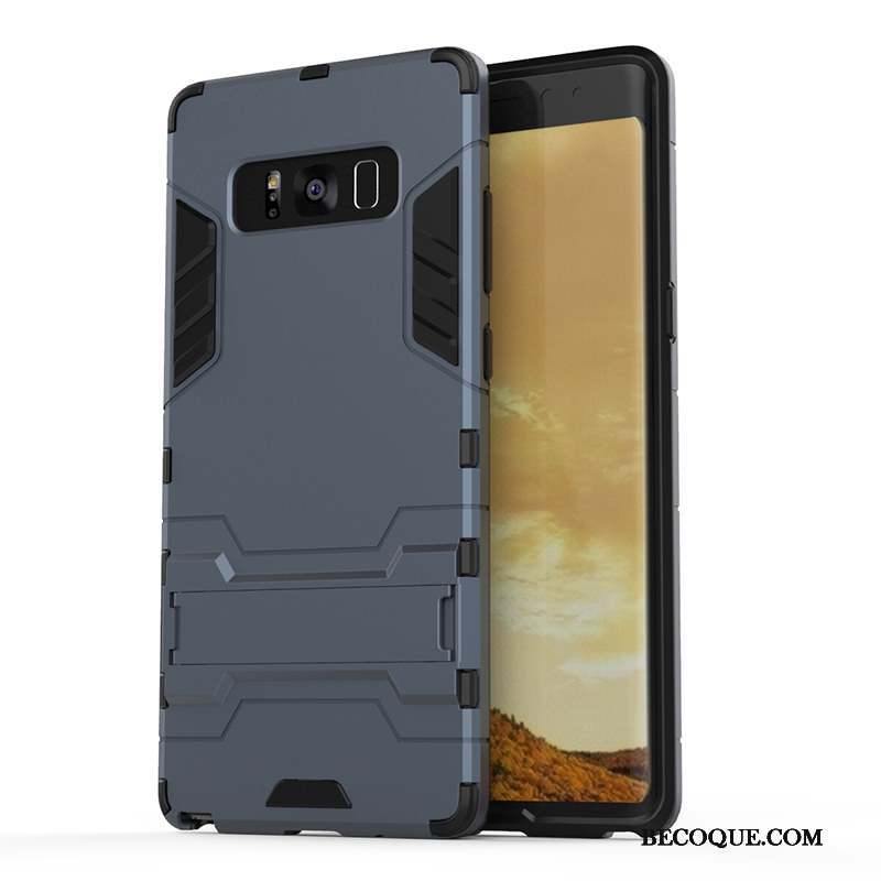 Samsung Galaxy Note 8 Coque Bleu Étui Incassable Fluide Doux Support Difficile