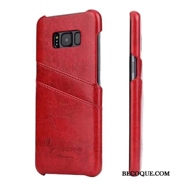 Samsung Galaxy Note 8 Coque Couvercle Arrière Étui Étui En Cuir Téléphone Portable Cuir Véritable Bleu