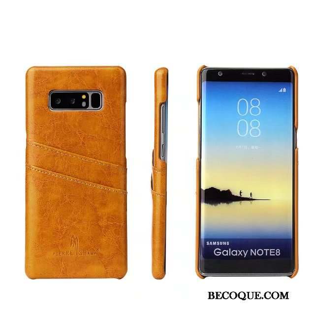 Samsung Galaxy Note 8 Coque Couvercle Arrière Étui Étui En Cuir Téléphone Portable Cuir Véritable Bleu