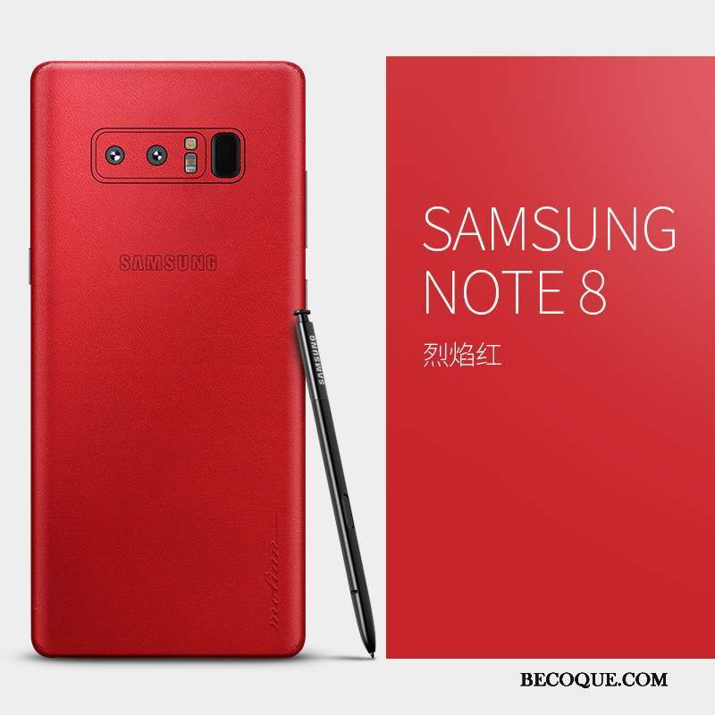 Samsung Galaxy Note 8 Coque De Téléphone Cuir Véritable Créatif Étui Noir Tout Compris