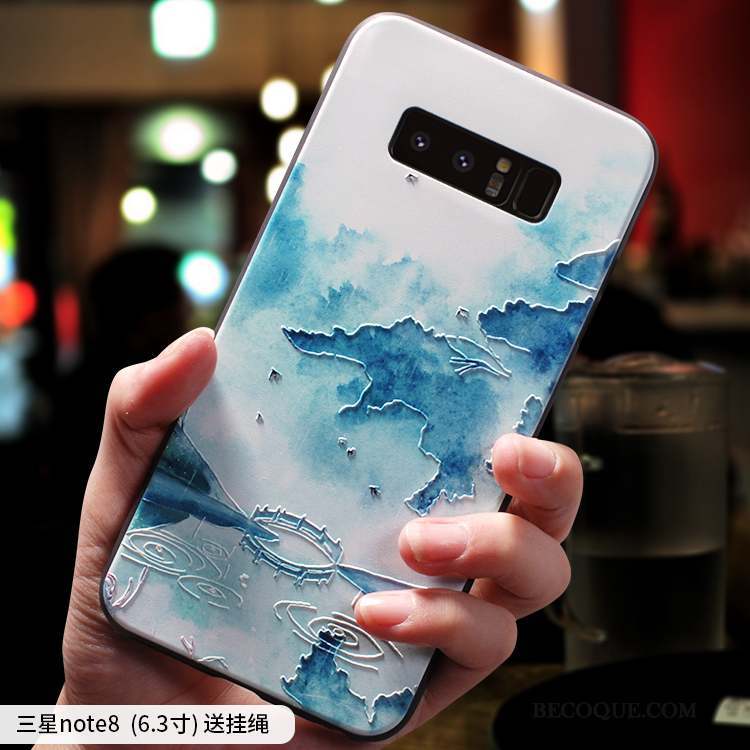 Samsung Galaxy Note 8 Coque De Téléphone Nouveau Créatif Silicone Bleu Protection