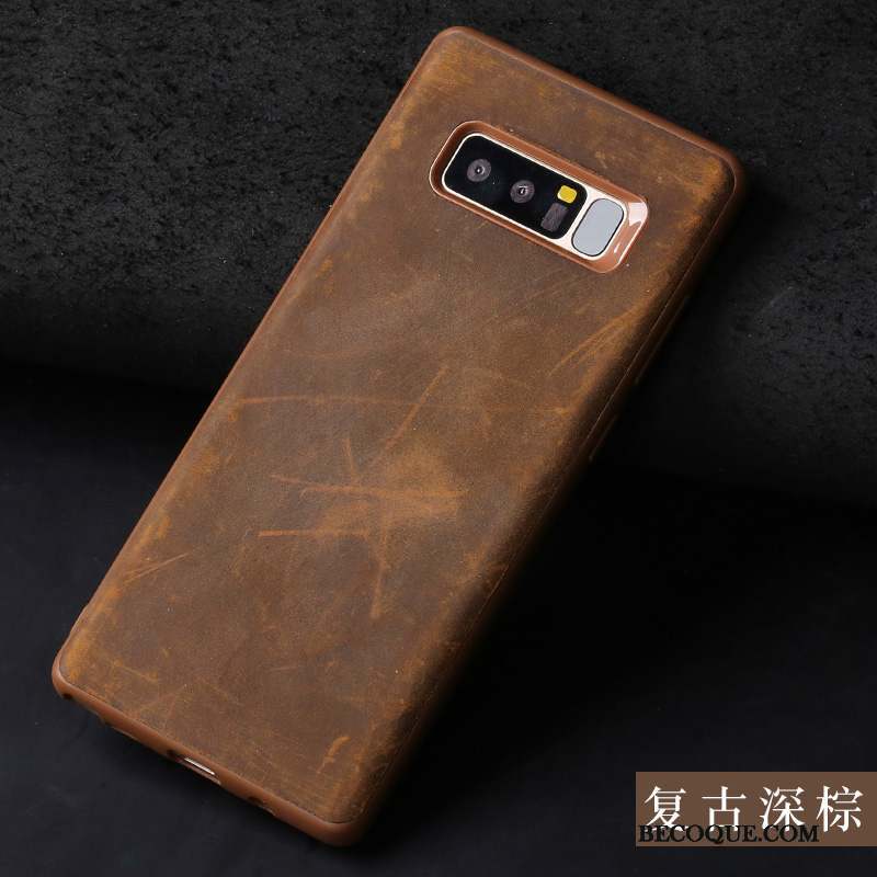 Samsung Galaxy Note 8 Coque De Téléphone Personnalité Créatif Cuir Véritable Incassable Étui