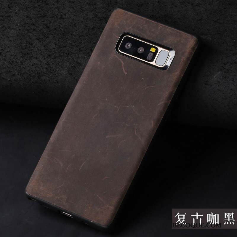 Samsung Galaxy Note 8 Coque De Téléphone Personnalité Créatif Cuir Véritable Incassable Étui