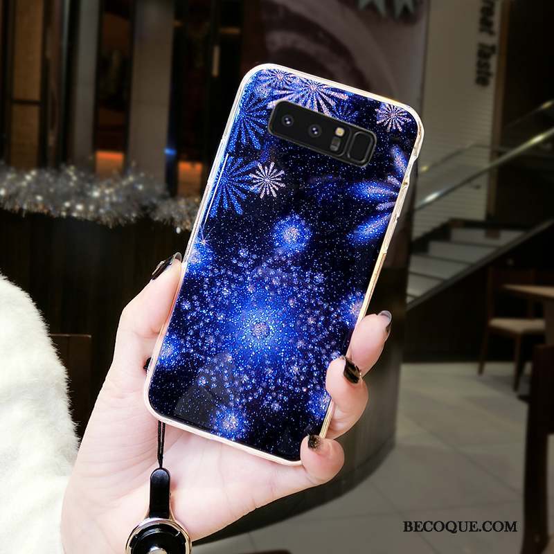 Samsung Galaxy Note 8 Coque Flocon De Neige Incassable Difficile Tendance Personnalité Bleu