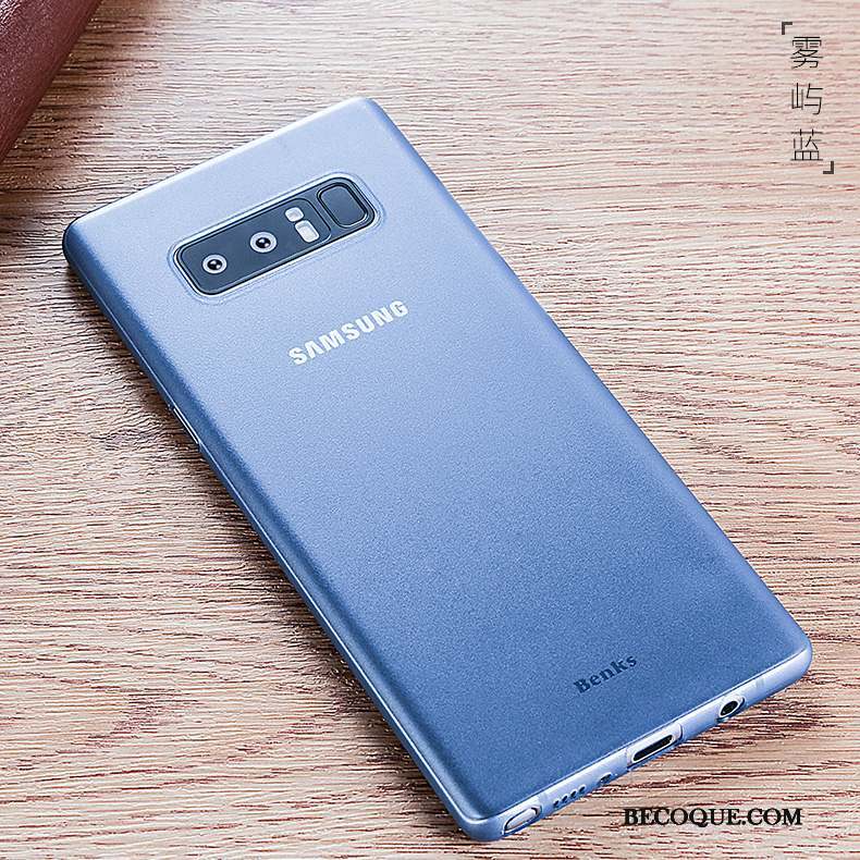 Samsung Galaxy Note 8 Coque Fluide Doux Tout Compris Business Délavé En Daim Transparent Blanc