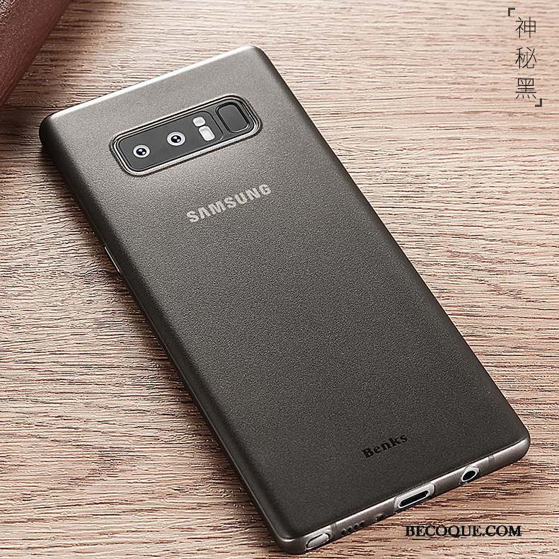 Samsung Galaxy Note 8 Coque Fluide Doux Tout Compris Business Délavé En Daim Transparent Blanc