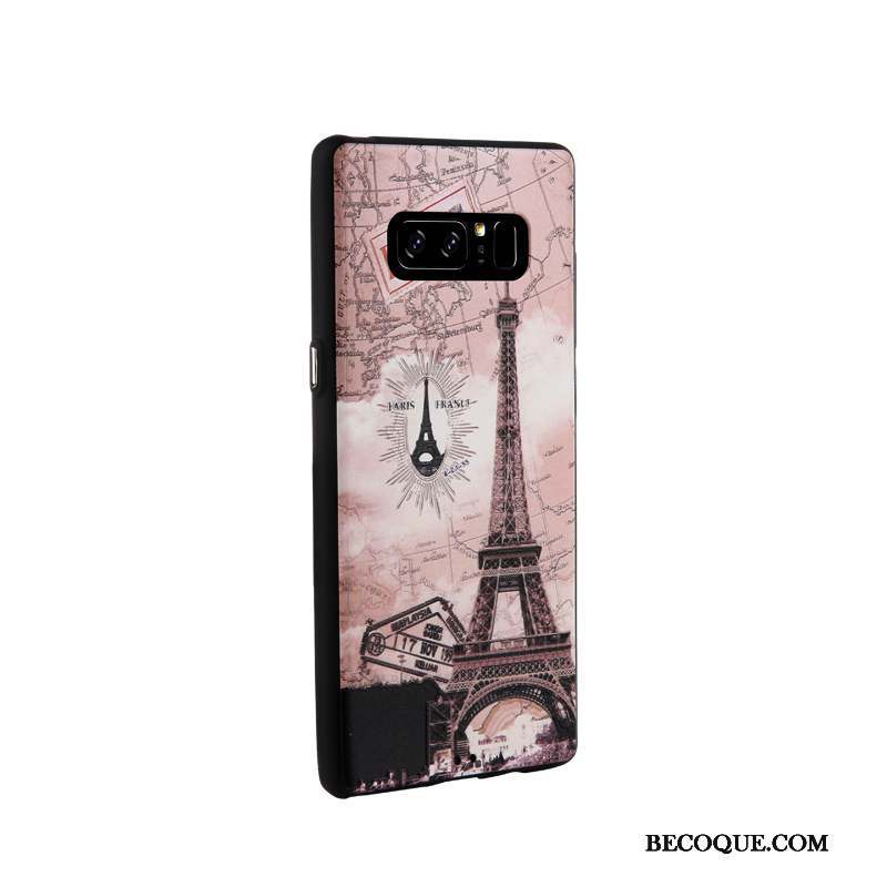 Samsung Galaxy Note 8 Coque Fluide Doux Étui Dessin Animé Peinture Blanc Gaufrage