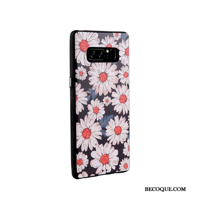 Samsung Galaxy Note 8 Coque Fluide Doux Étui Dessin Animé Peinture Blanc Gaufrage