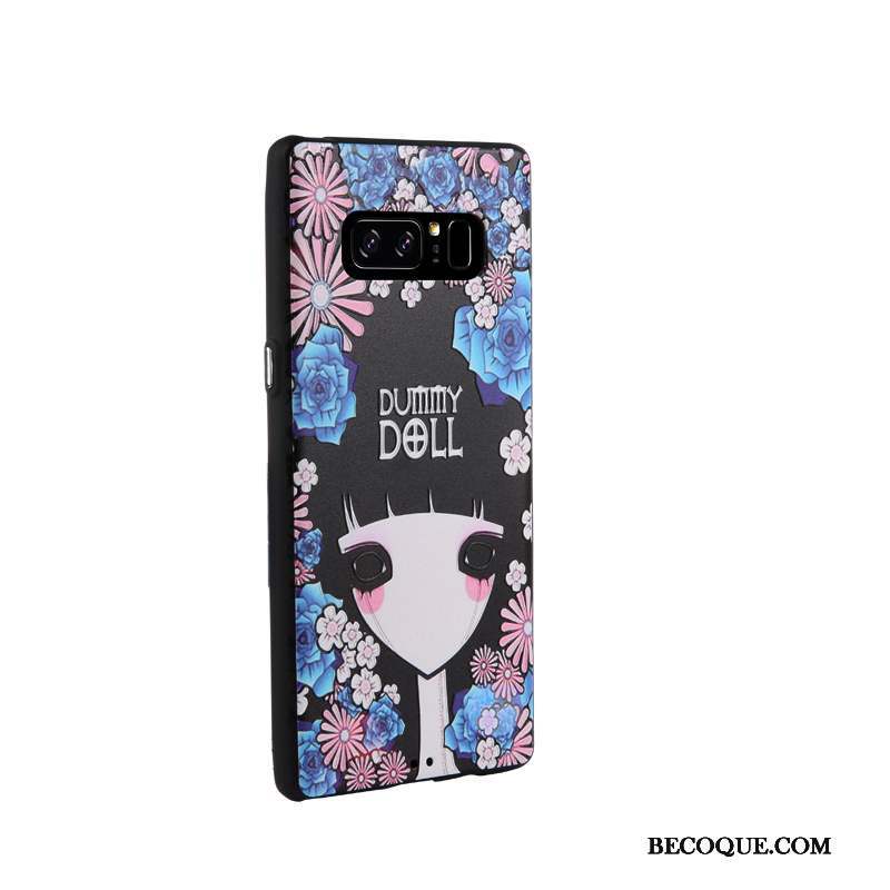 Samsung Galaxy Note 8 Coque Fluide Doux Étui Dessin Animé Peinture Blanc Gaufrage