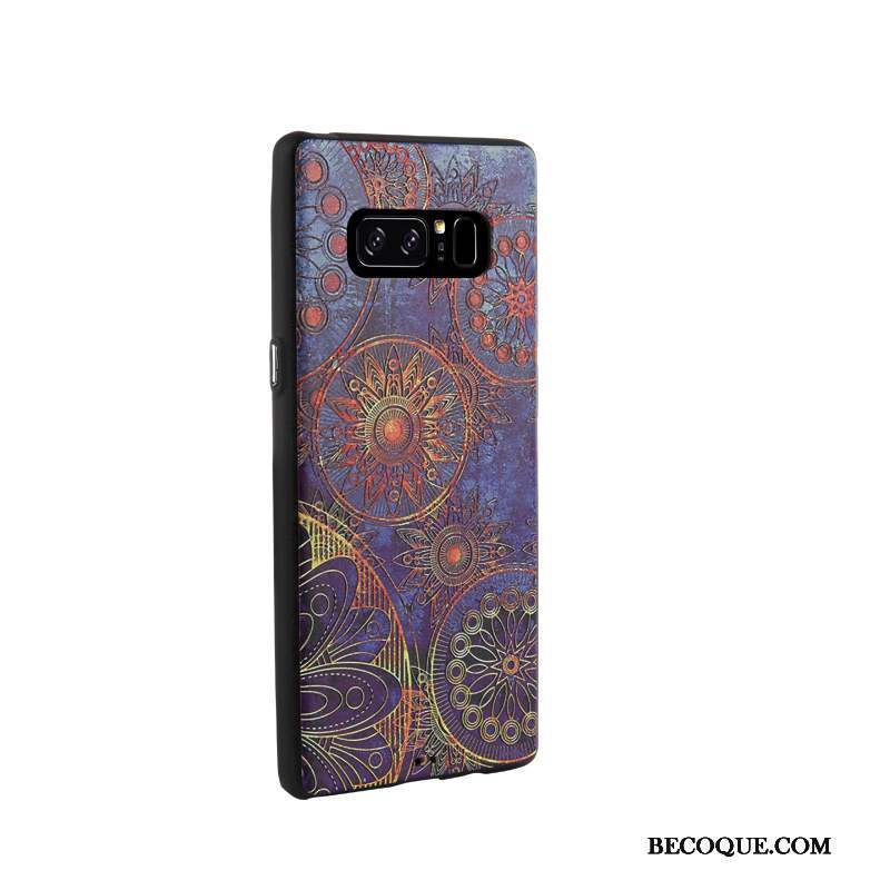 Samsung Galaxy Note 8 Coque Fluide Doux Étui Dessin Animé Peinture Blanc Gaufrage