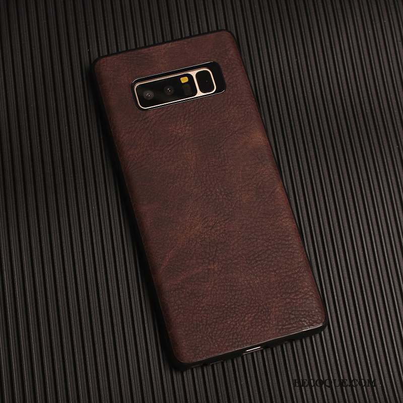 Samsung Galaxy Note 8 Coque Foncé Protection Créatif Personnalité Délavé En Daim Étui