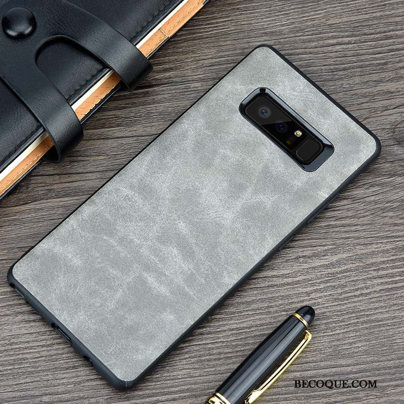 Samsung Galaxy Note 8 Coque Foncé Étui Tout Compris Gris Silicone Business