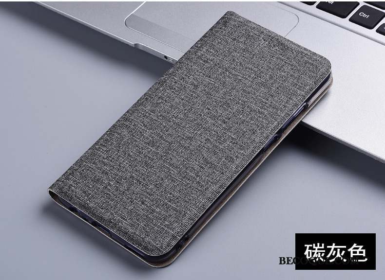Samsung Galaxy Note 8 Coque Gris Téléphone Portable Lin Housse Protection Étui