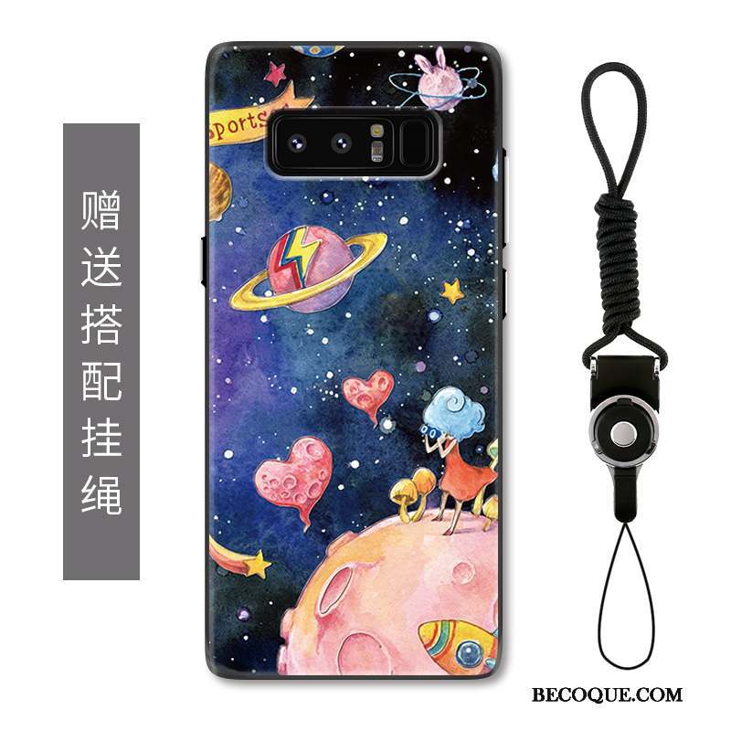 Samsung Galaxy Note 8 Coque Personnalité Protection Étui Noir Créatif Ciel Étoilé