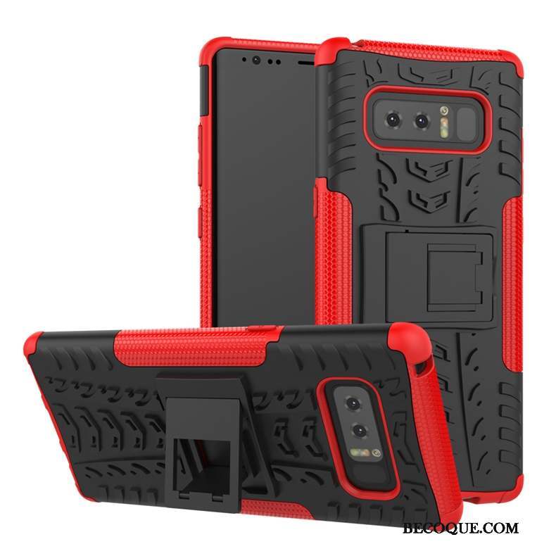 Samsung Galaxy Note 8 Coque Protection Support Rouge Tendance Tout Compris Étui