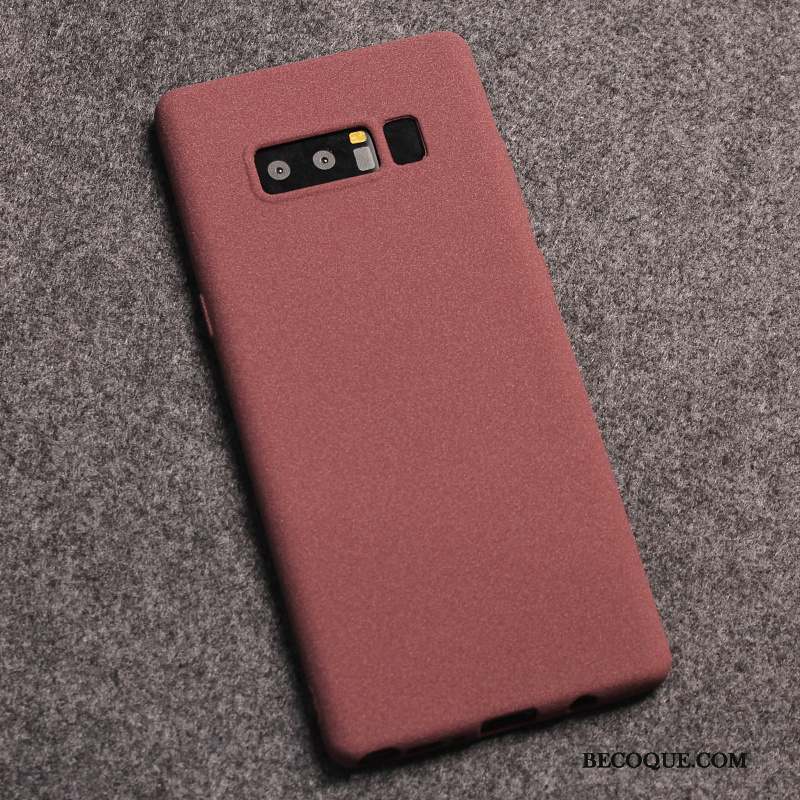 Samsung Galaxy Note 8 Coque Silicone Délavé En Daim Téléphone Portable Rouge Protection Tout Compris