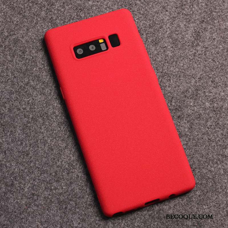 Samsung Galaxy Note 8 Coque Silicone Délavé En Daim Téléphone Portable Rouge Protection Tout Compris