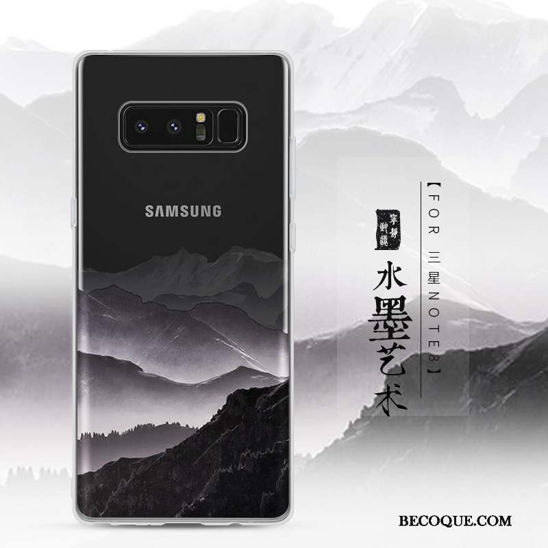 Samsung Galaxy Note 8 Coque Transparent Paysage Incassable Tendance Protection Créatif