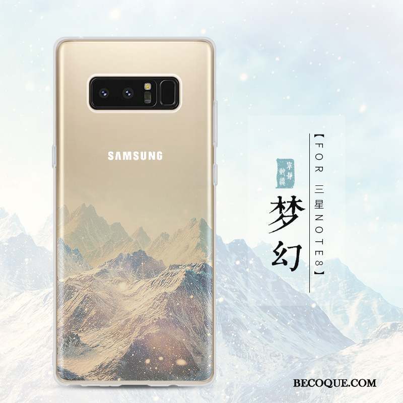 Samsung Galaxy Note 8 Coque Transparent Paysage Incassable Tendance Protection Créatif