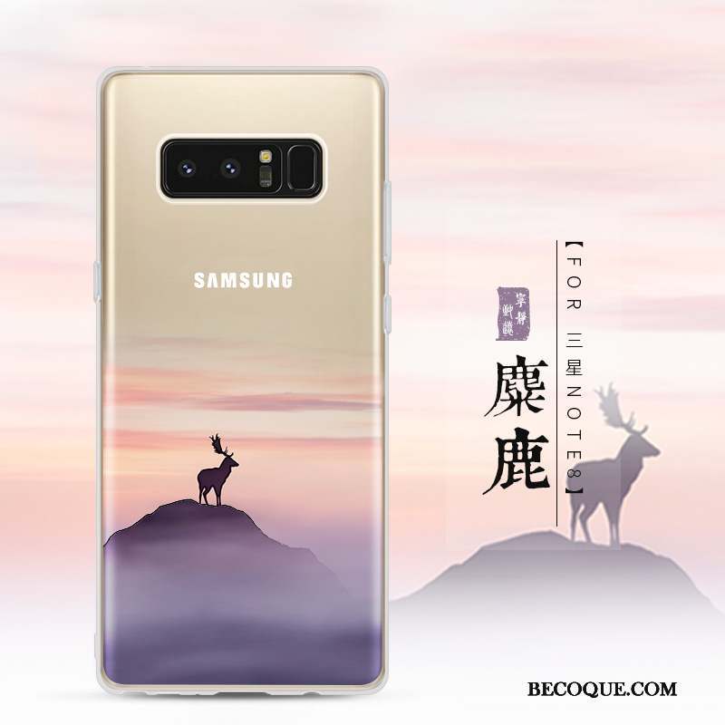 Samsung Galaxy Note 8 Coque Transparent Paysage Incassable Tendance Protection Créatif