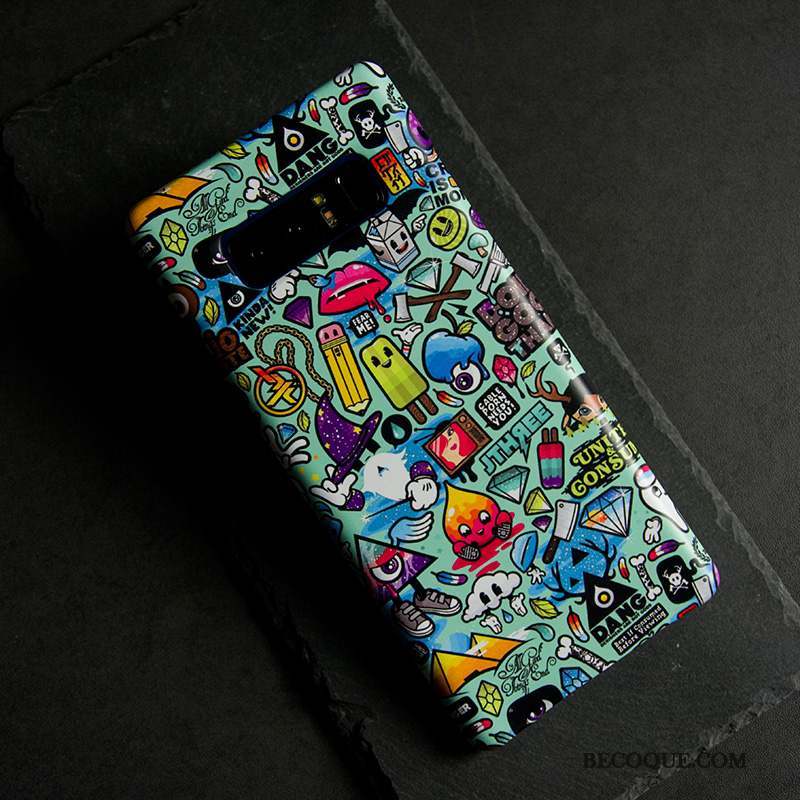 Samsung Galaxy Note 8 Coque Étui Mince Marque De Tendance Délavé En Daim Multicolore Nouveau