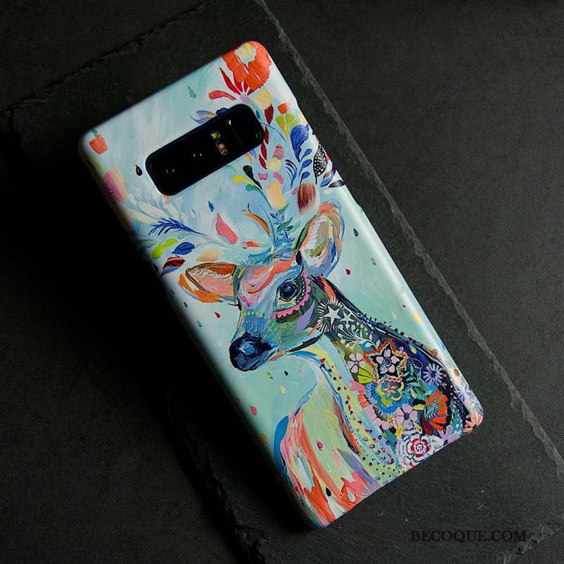 Samsung Galaxy Note 8 Coque Étui Mince Marque De Tendance Délavé En Daim Multicolore Nouveau