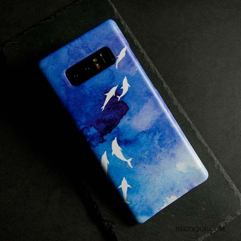 Samsung Galaxy Note 8 Coque Étui Mince Marque De Tendance Délavé En Daim Multicolore Nouveau