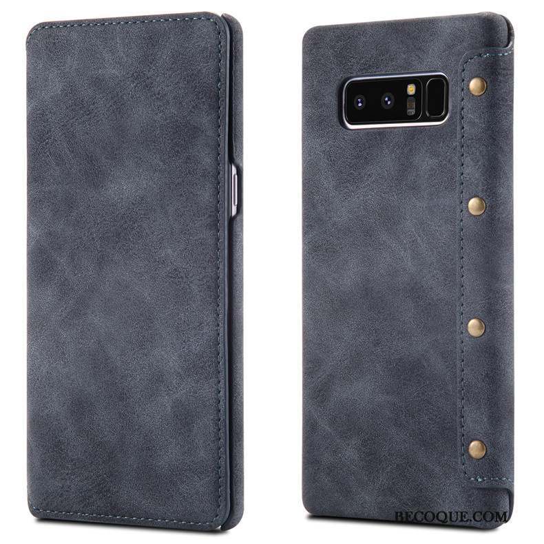 Samsung Galaxy Note 8 Difficile Étui En Cuir Protection Housse Coque De Téléphone Rouge