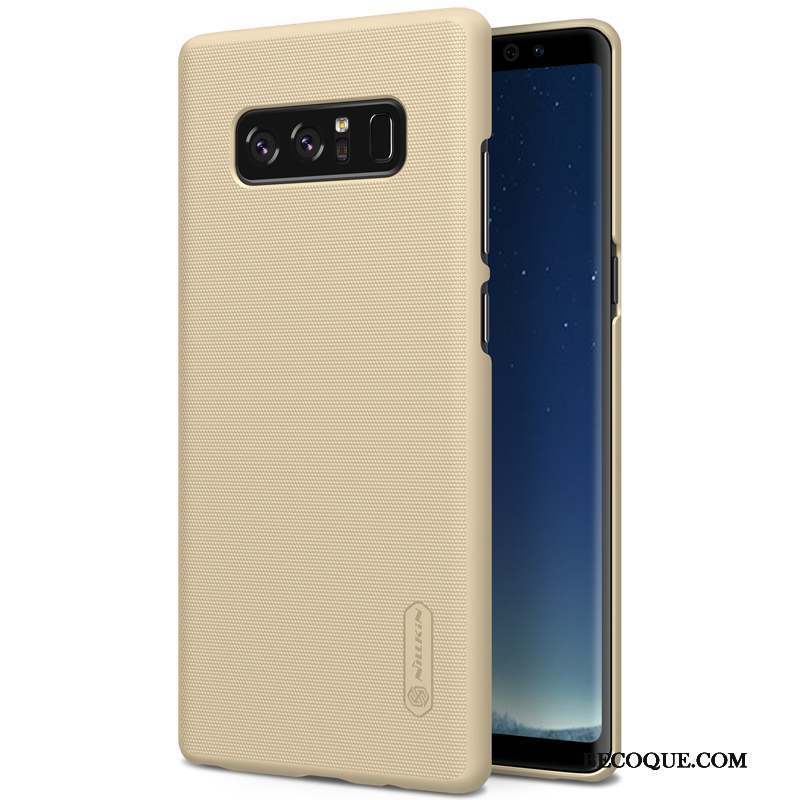 Samsung Galaxy Note 8 Délavé En Daim Étui Protection Coque Blanc Difficile