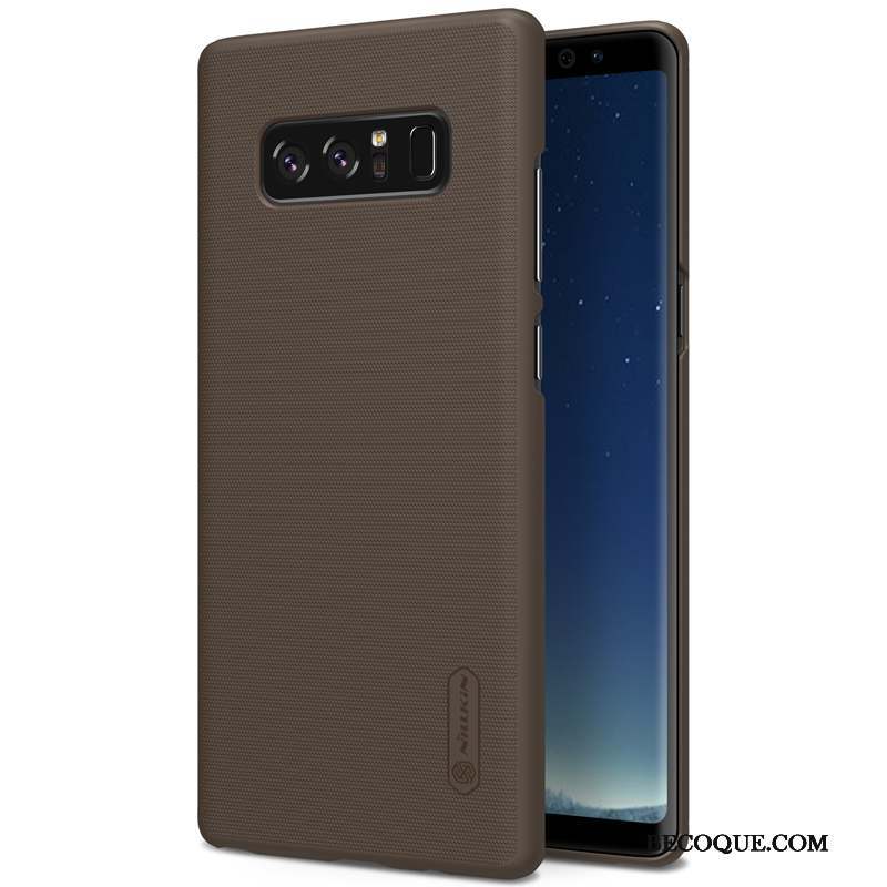 Samsung Galaxy Note 8 Délavé En Daim Étui Protection Coque Blanc Difficile