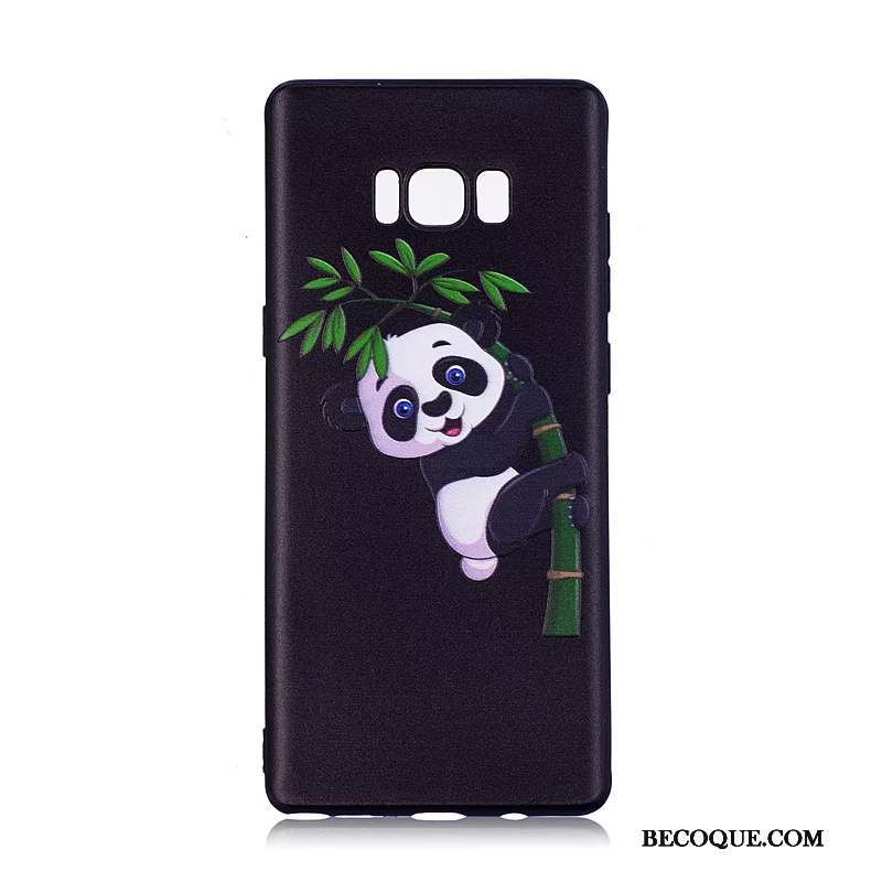 Samsung Galaxy Note 8 Fleurs Peinture Noir Coque De Téléphone Tendance Protection