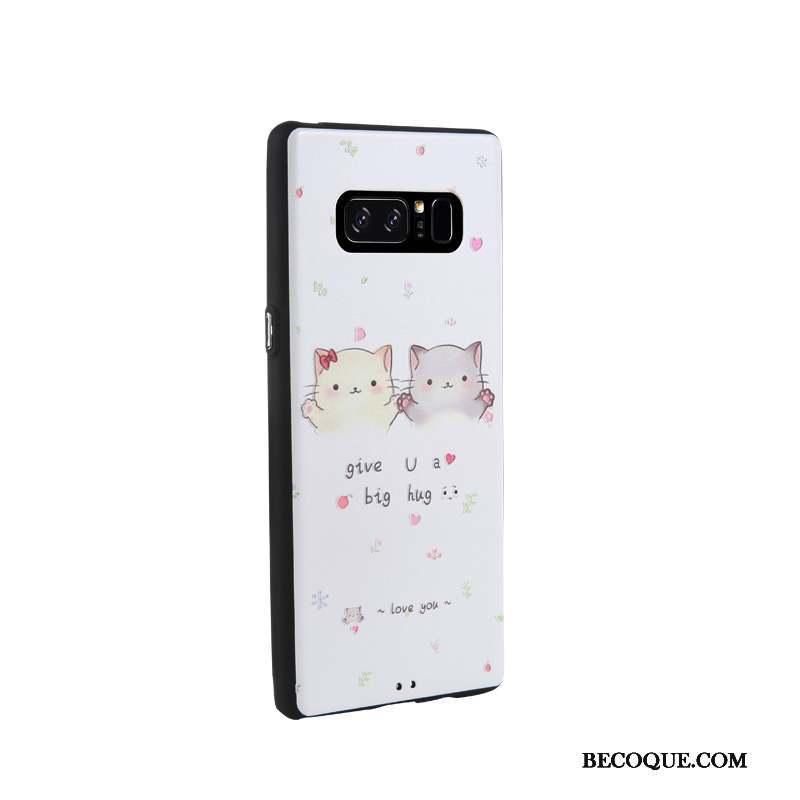 Samsung Galaxy Note 8 Fluide Doux Dessin Animé Business Tendance Blanc Coque De Téléphone