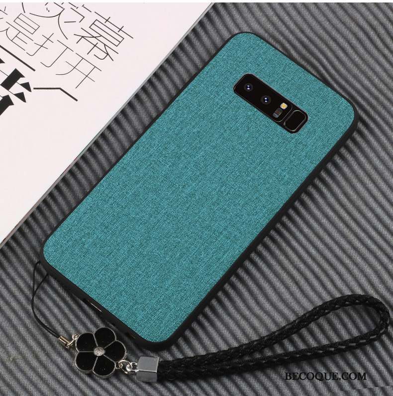 Samsung Galaxy Note 8 Fluide Doux Téléphone Portable Coque De Téléphone Cuir Tout Compris Bleu