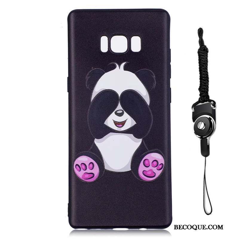 Samsung Galaxy Note 8 Fluide Doux Étui Fleurs Noir Coque Peinture